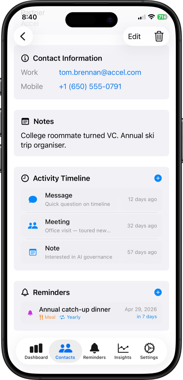 Contact Notes screenshot