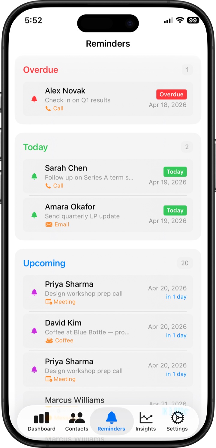 Smart Reminders screenshot