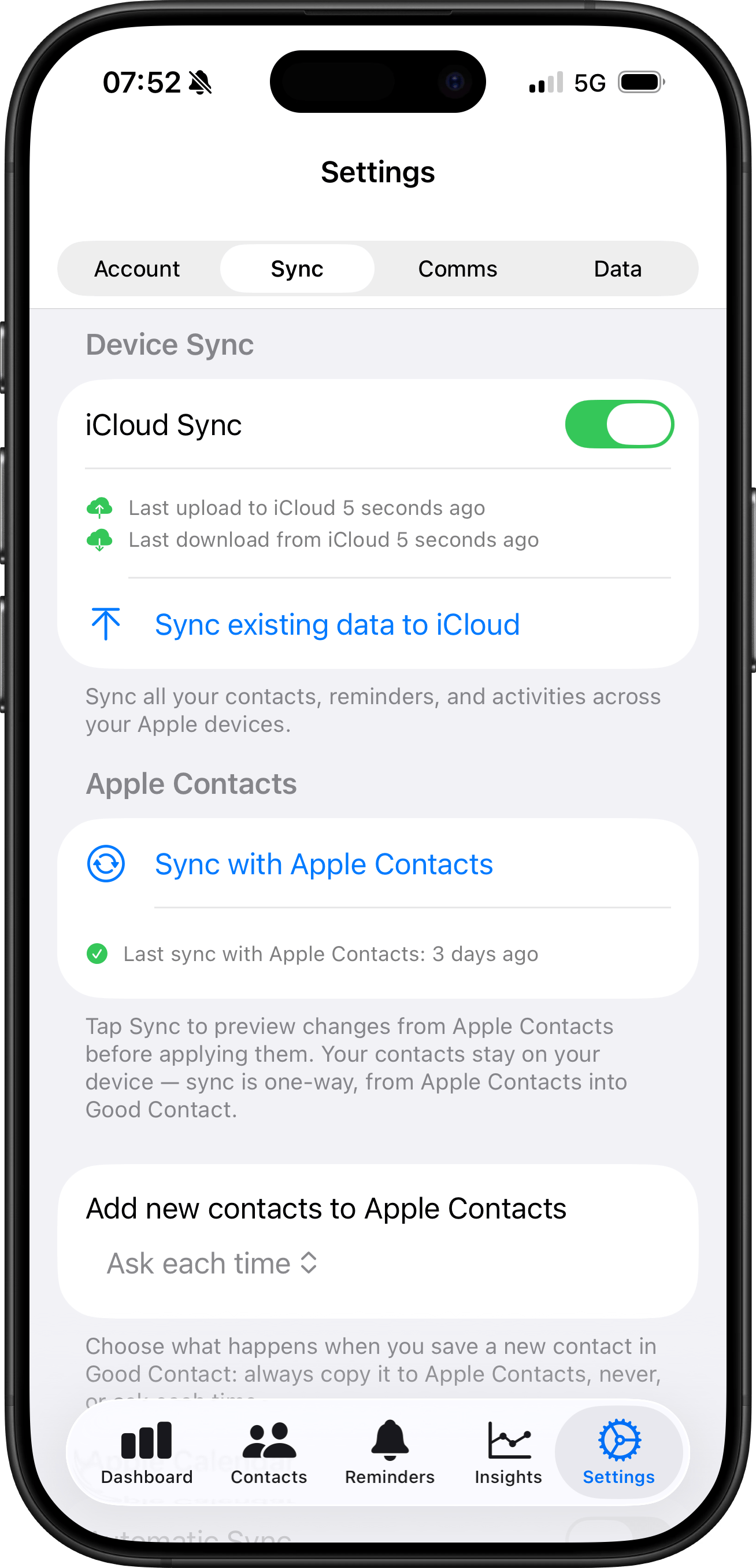 iPhone and Mac sync screenshot