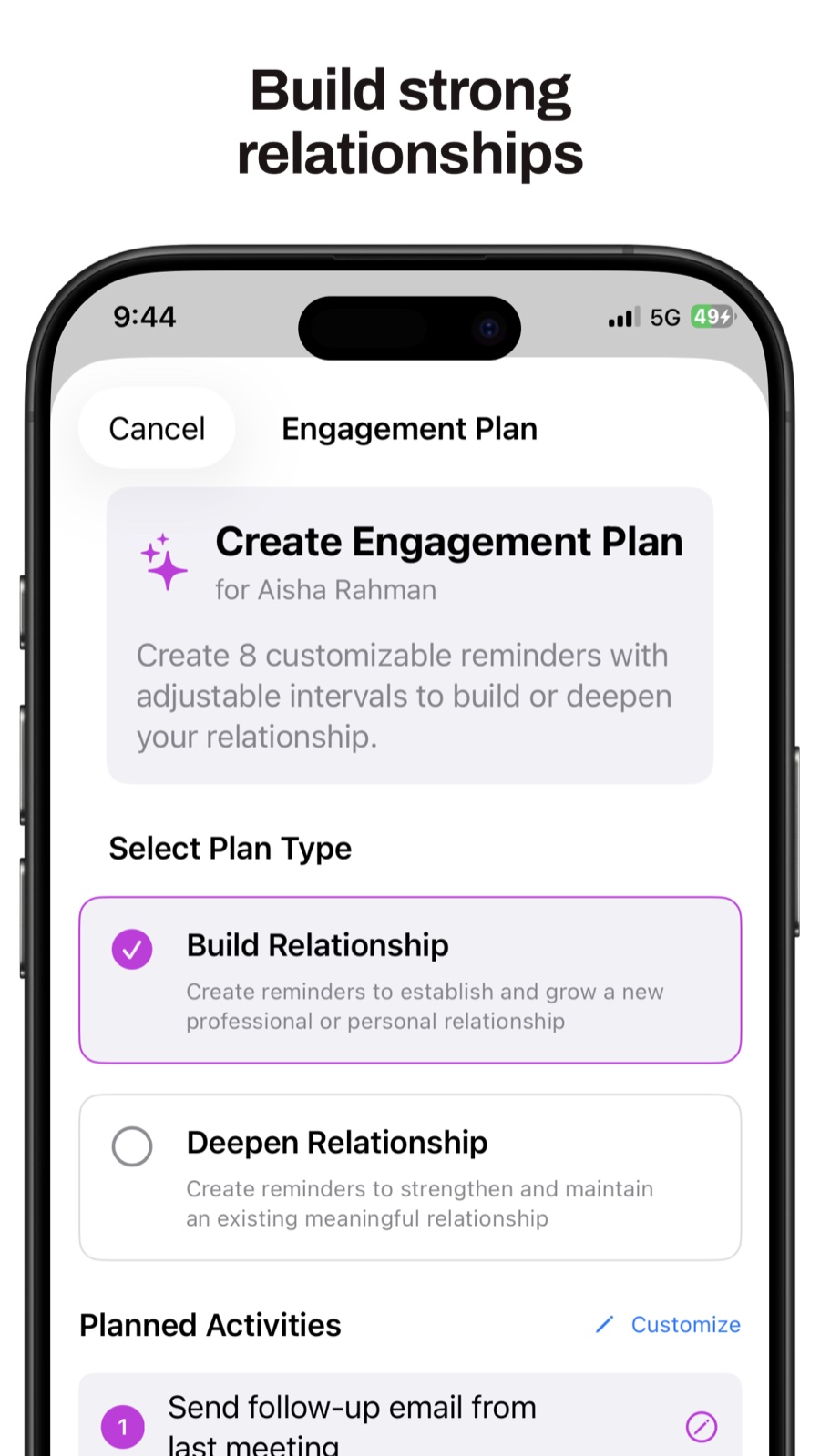 Engagement Plans on iOS